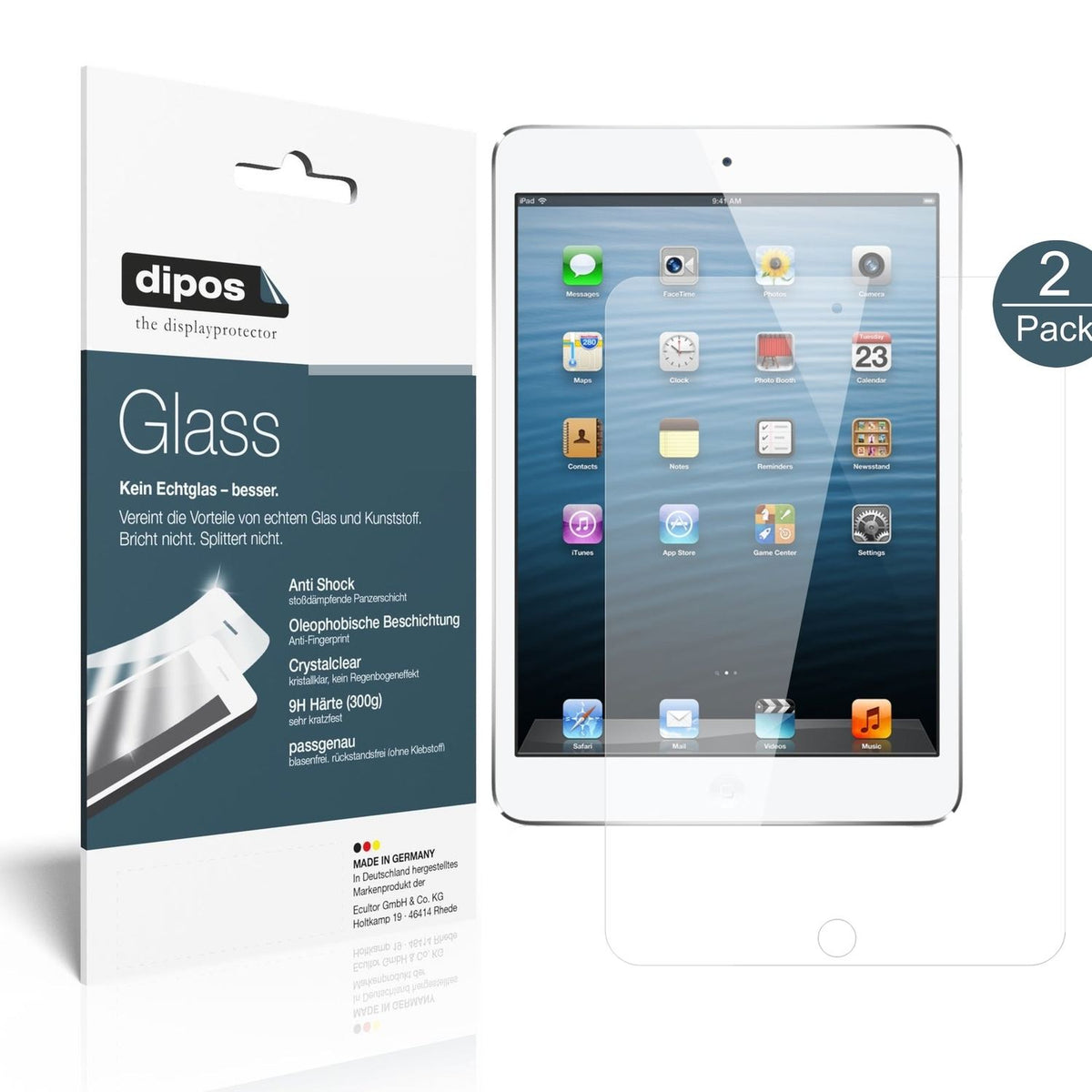 1x 9H Schutzfolie für Apple iPad 2 / 3 / 4 Panzerfolie