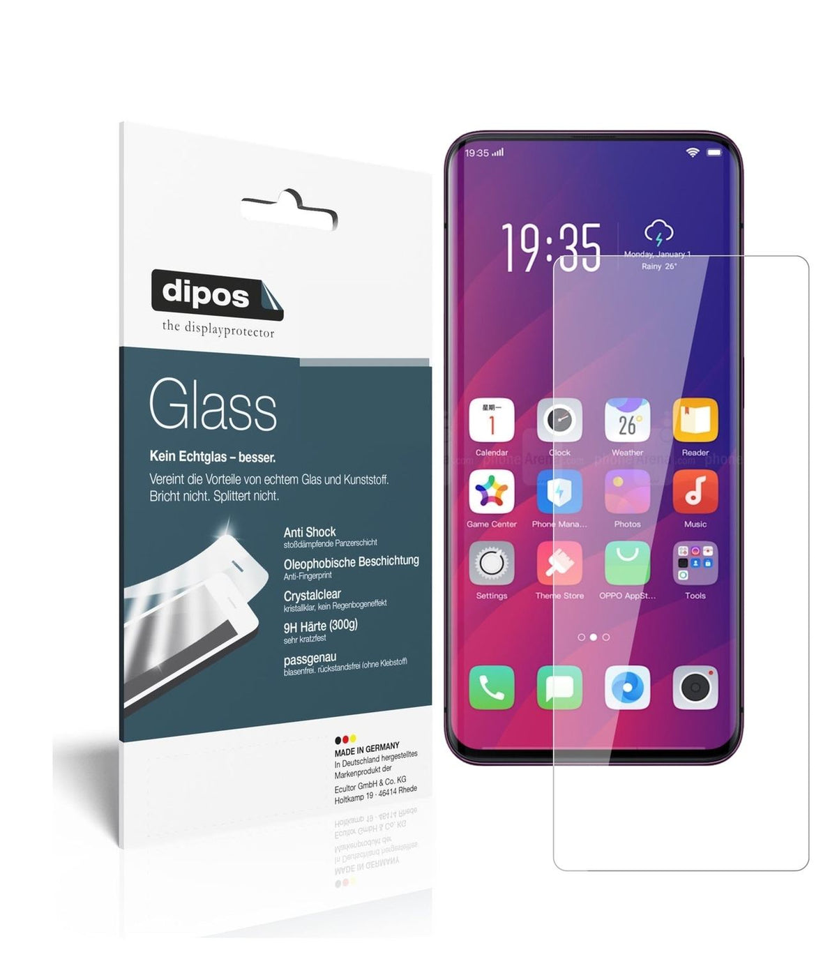 1x 9H Schutzfolie für Oppo Find X Panzerfolie