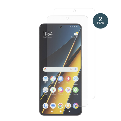 PocoX6 Pro 5g mit aufgebrachter dipos Panzerfolie, die lästige Fingerabdrücke minimiert