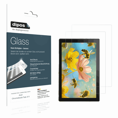 2x 9H Schutzfolie für Acer Chromebook Tab 311 Panzerfolie