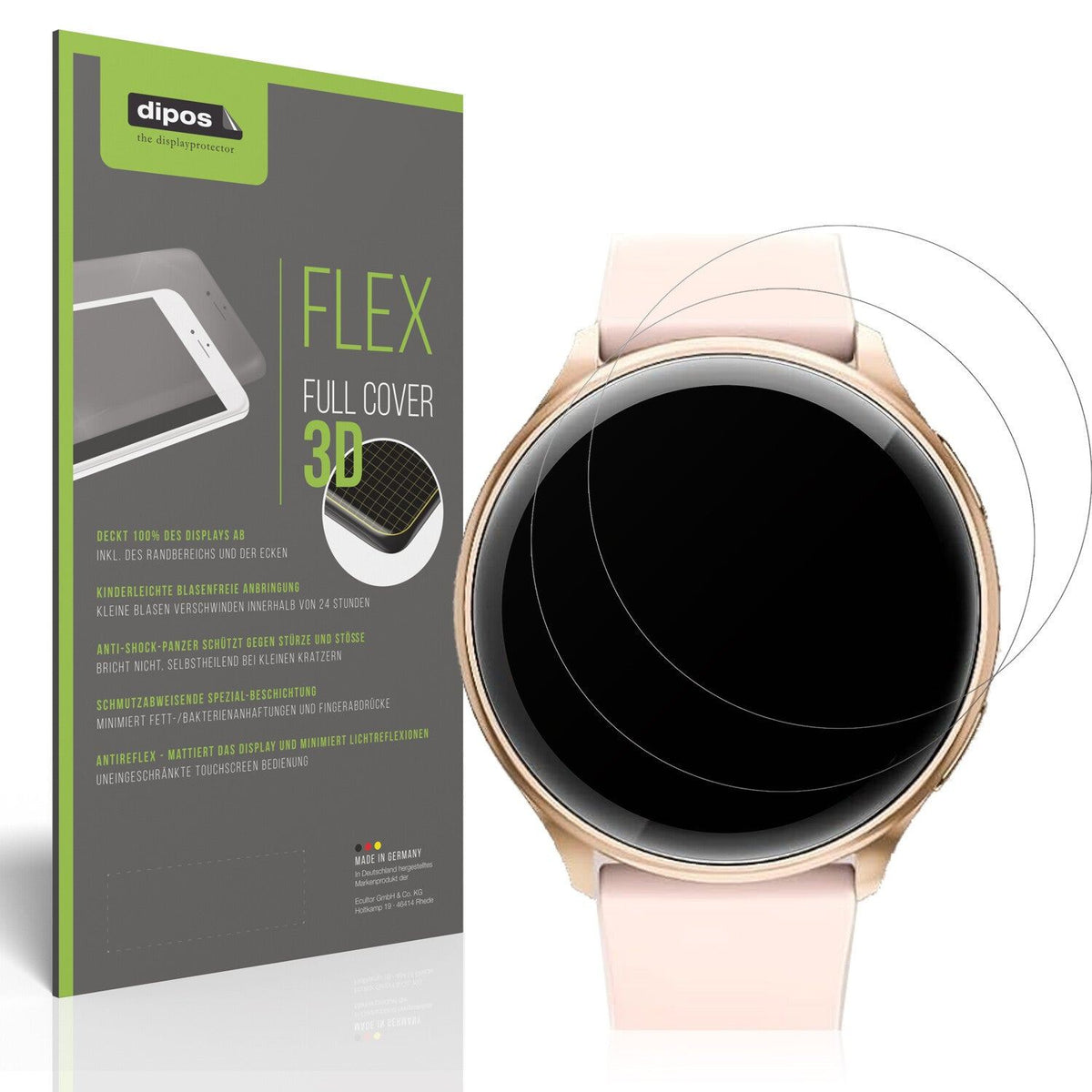 2x Full Cover Schutzfolie matt für RUXINGX G35 1.32 Zoll Smartwatch