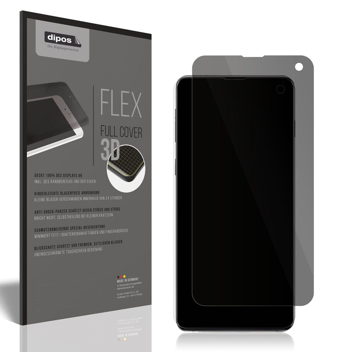 Full Cover Privacy Blickschutzfolie für Samsung Galaxy S10
