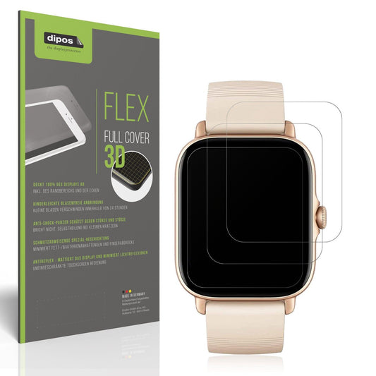 2x Full Cover Schutzfolie matt für Amazfit GTS 3