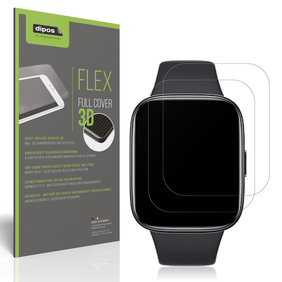 2x Full Cover Schutzfolie matt für Xiaomi Redmi Watch 3 Active