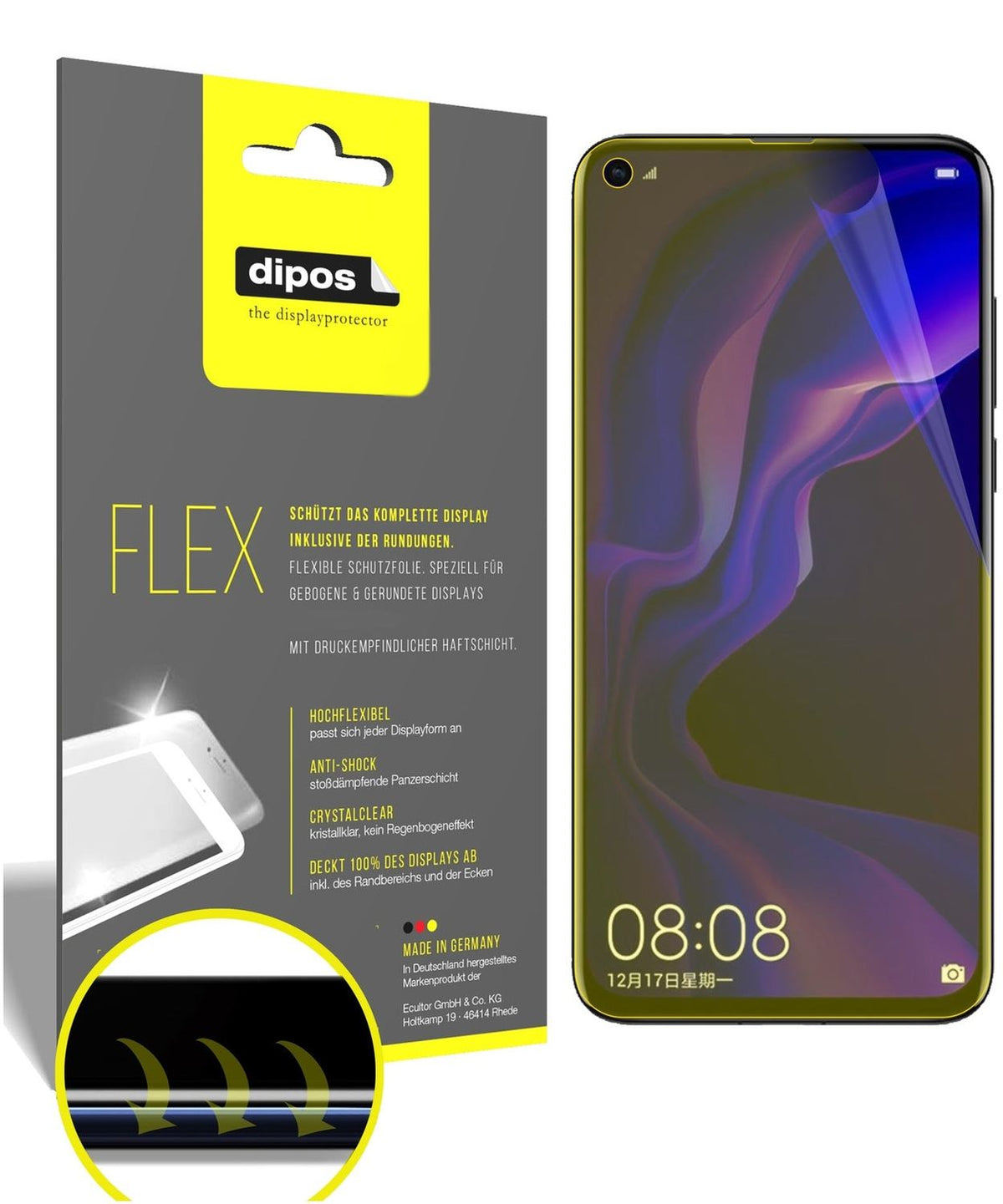 2x 3D Full Cover Schutzfolie für Huawei Nova 4