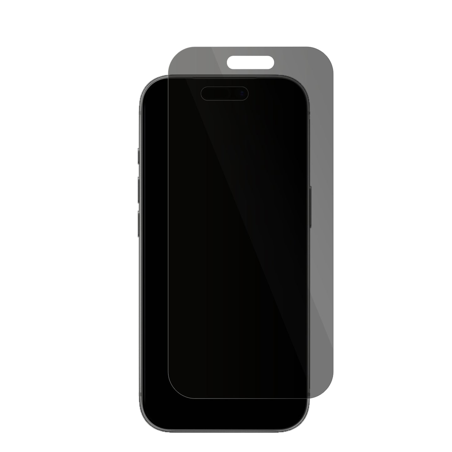 AppleiPhone 17 Pro mit aufgebrachter dipos Flex Schutzfolie, die seitliche Einblicke blockiert
