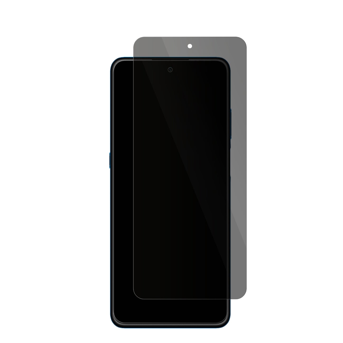 HisenseInfinity H60 Lite mit aufgebrachter dipos Flex Schutzfolie, die seitliche Einblicke blockiert