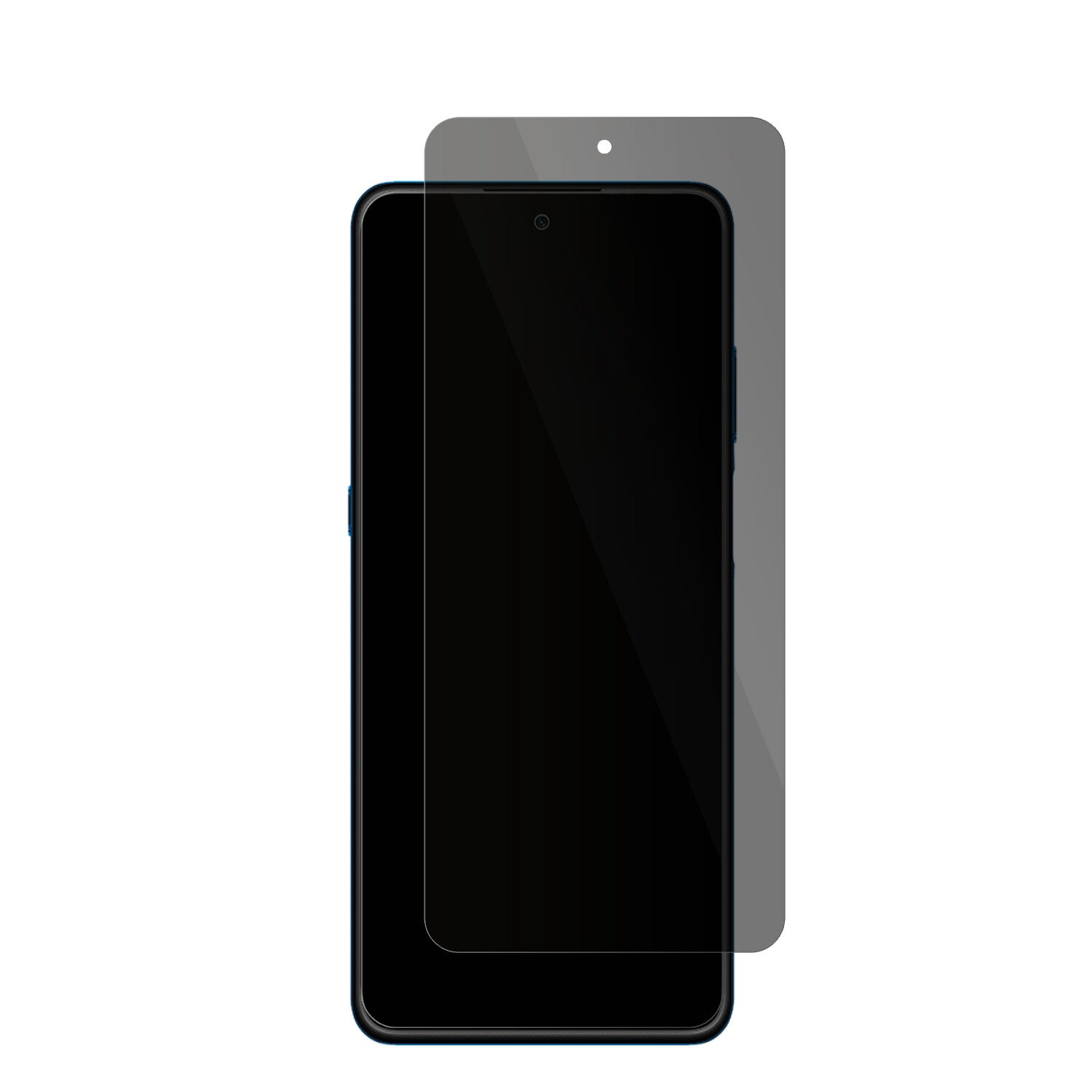 HisenseInfinity H60 Lite mit aufgebrachter dipos Flex Schutzfolie, die seitliche Einblicke blockiert