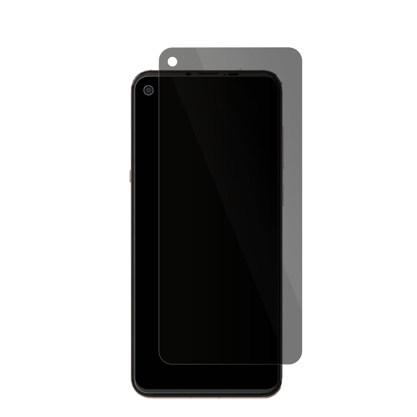 HisenseU30 mit aufgebrachter dipos Flex Schutzfolie, die seitliche Einblicke blockiert