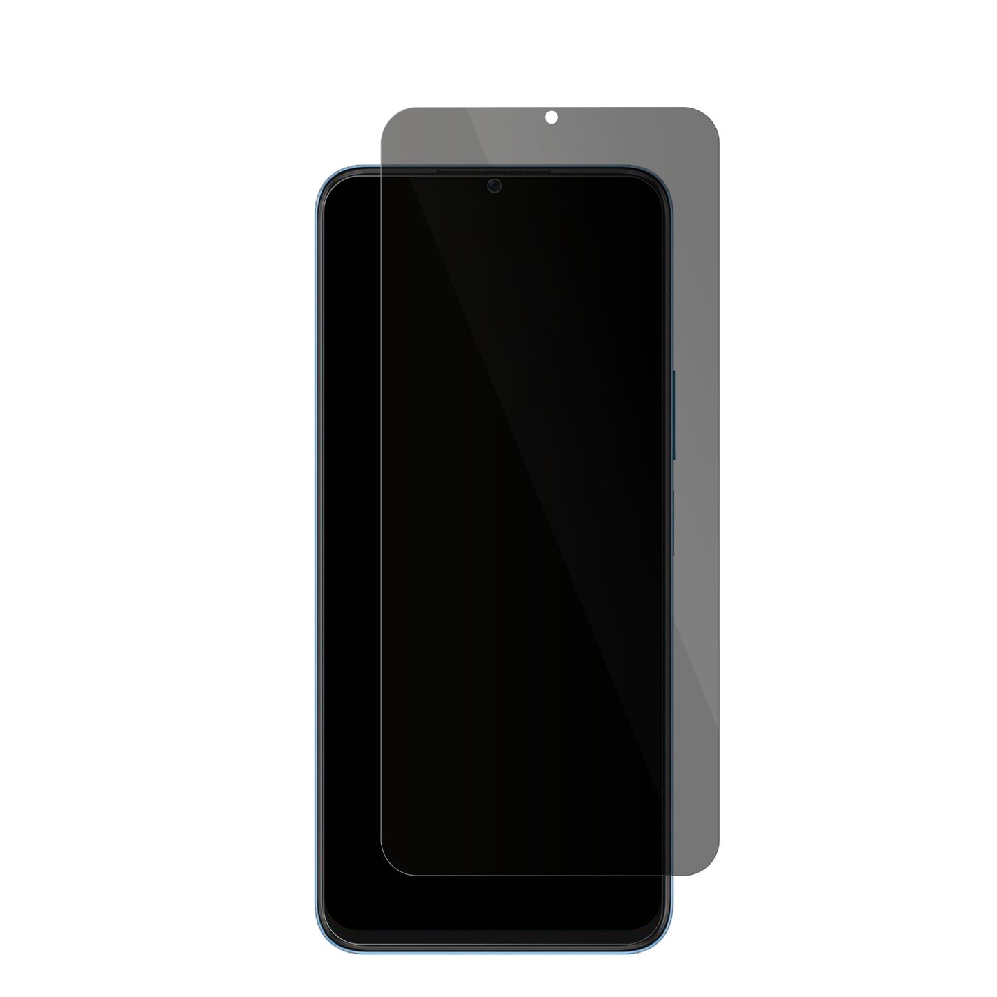 HonorX8 5G mit aufgebrachter dipos Flex Schutzfolie, die seitliche Einblicke blockiert