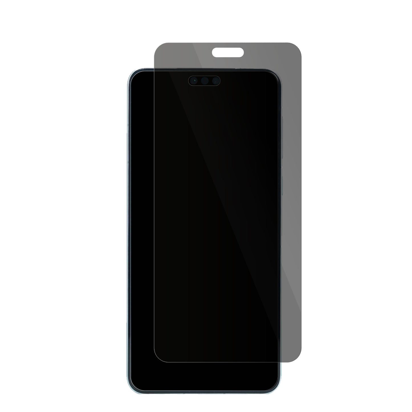 HuaweiMate 60 Pro mit aufgebrachter dipos Flex Schutzfolie, die seitliche Einblicke blockiert