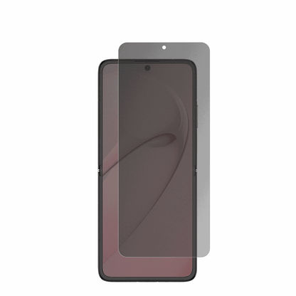 HuaweiNova Flip S Innenseite mit aufgebrachter dipos Flex Schutzfolie, die seitliche Einblicke blockiert