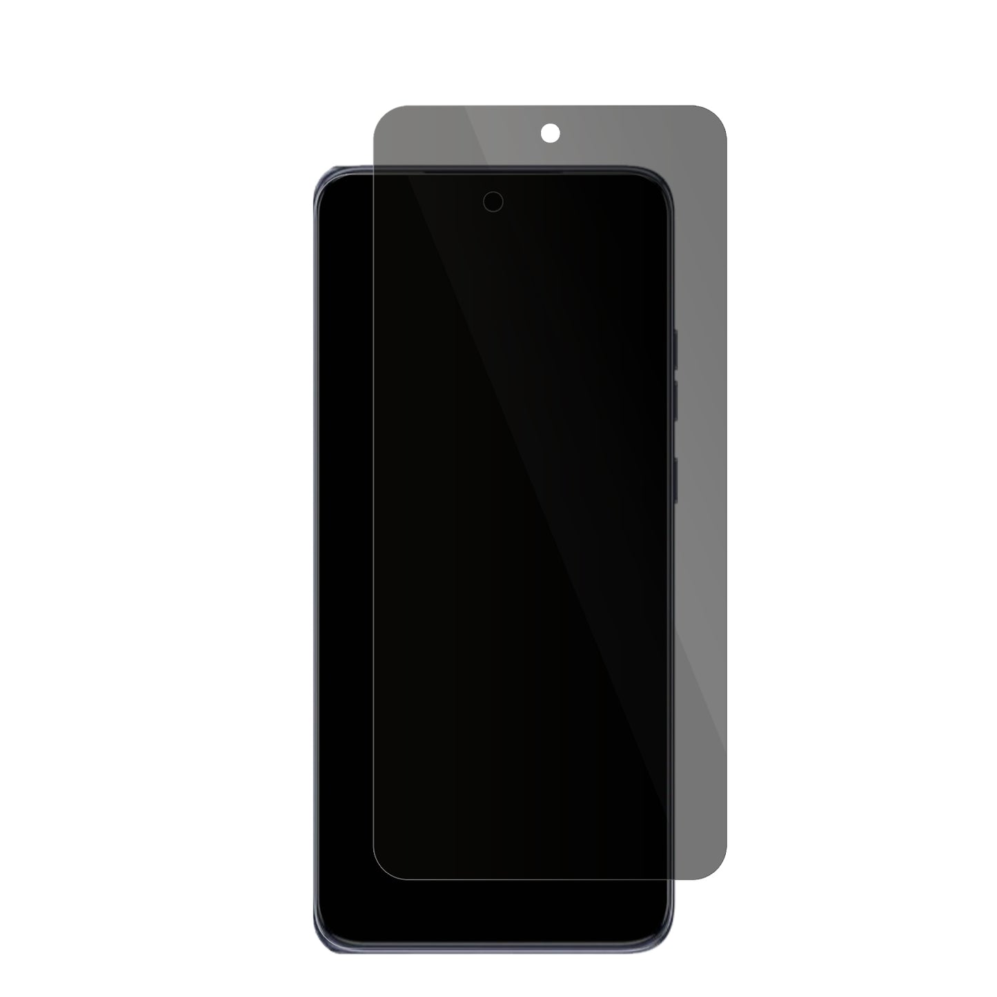 MotorolaEdge 50 Neo mit aufgebrachter dipos Flex Schutzfolie, die seitliche Einblicke blockiert