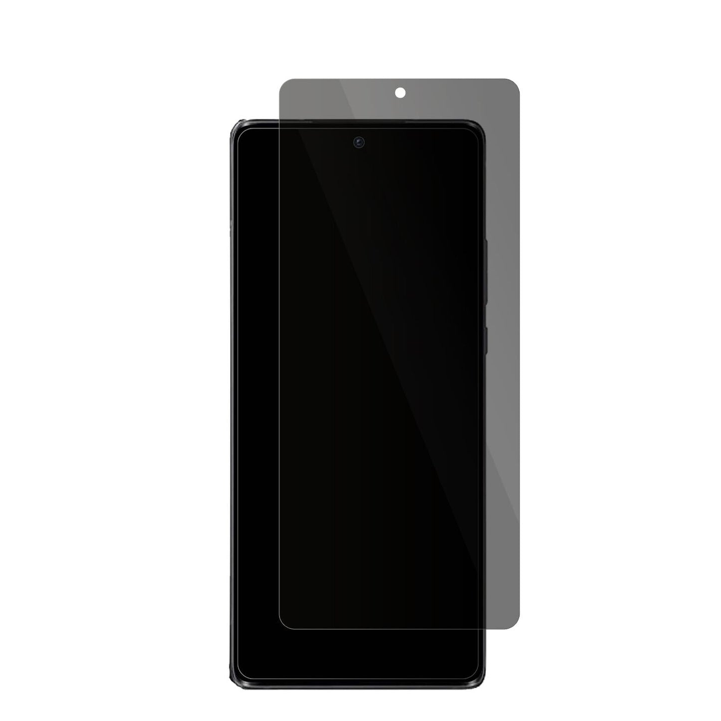 MotorolaMoto X30 Pro mit aufgebrachter dipos Flex Schutzfolie, die seitliche Einblicke blockiert