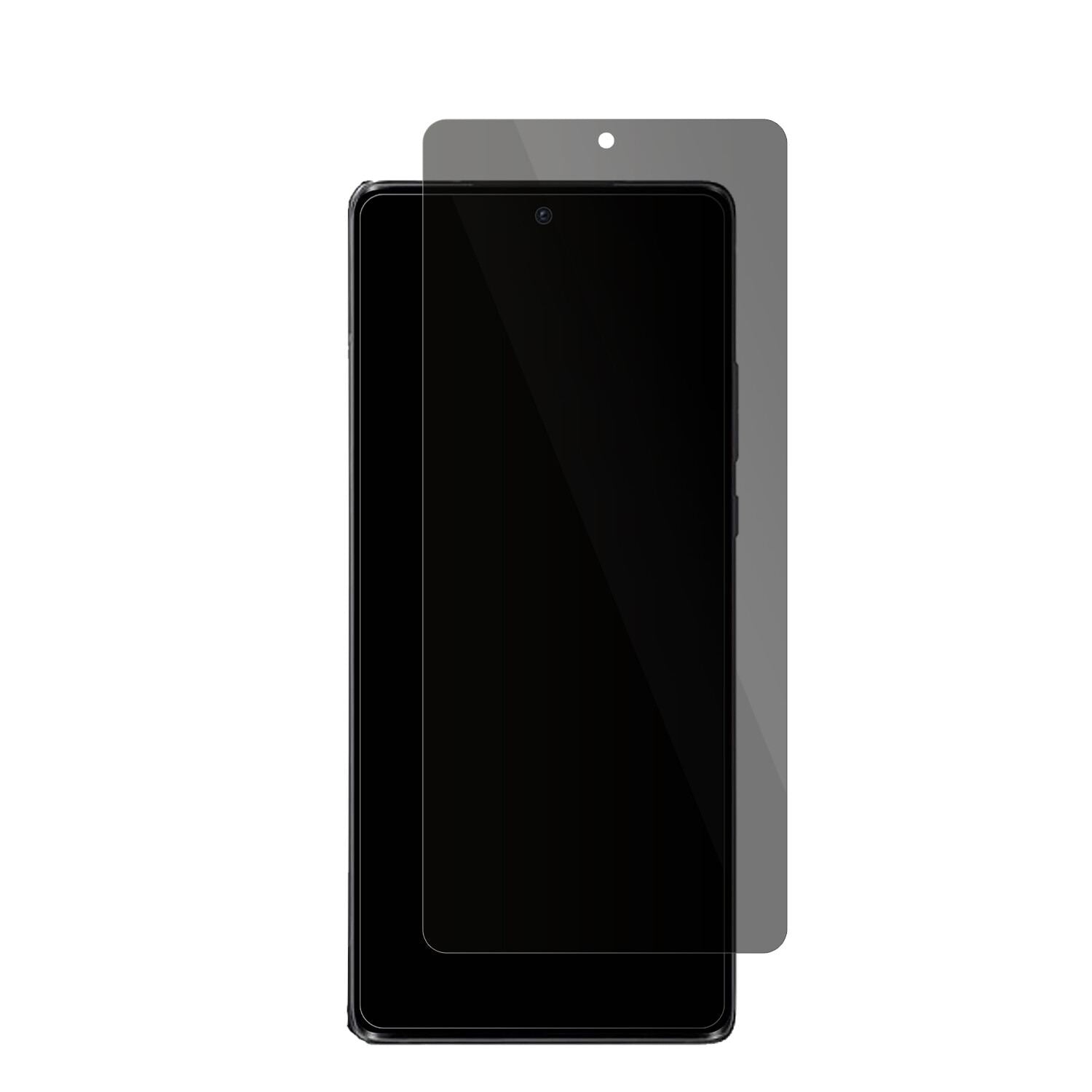 MotorolaMoto X30 Pro mit aufgebrachter dipos Flex Schutzfolie, die seitliche Einblicke blockiert