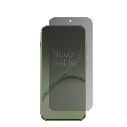 OnePlus15T mit aufgebrachter dipos Flex Schutzfolie, die seitliche Einblicke blockiert
