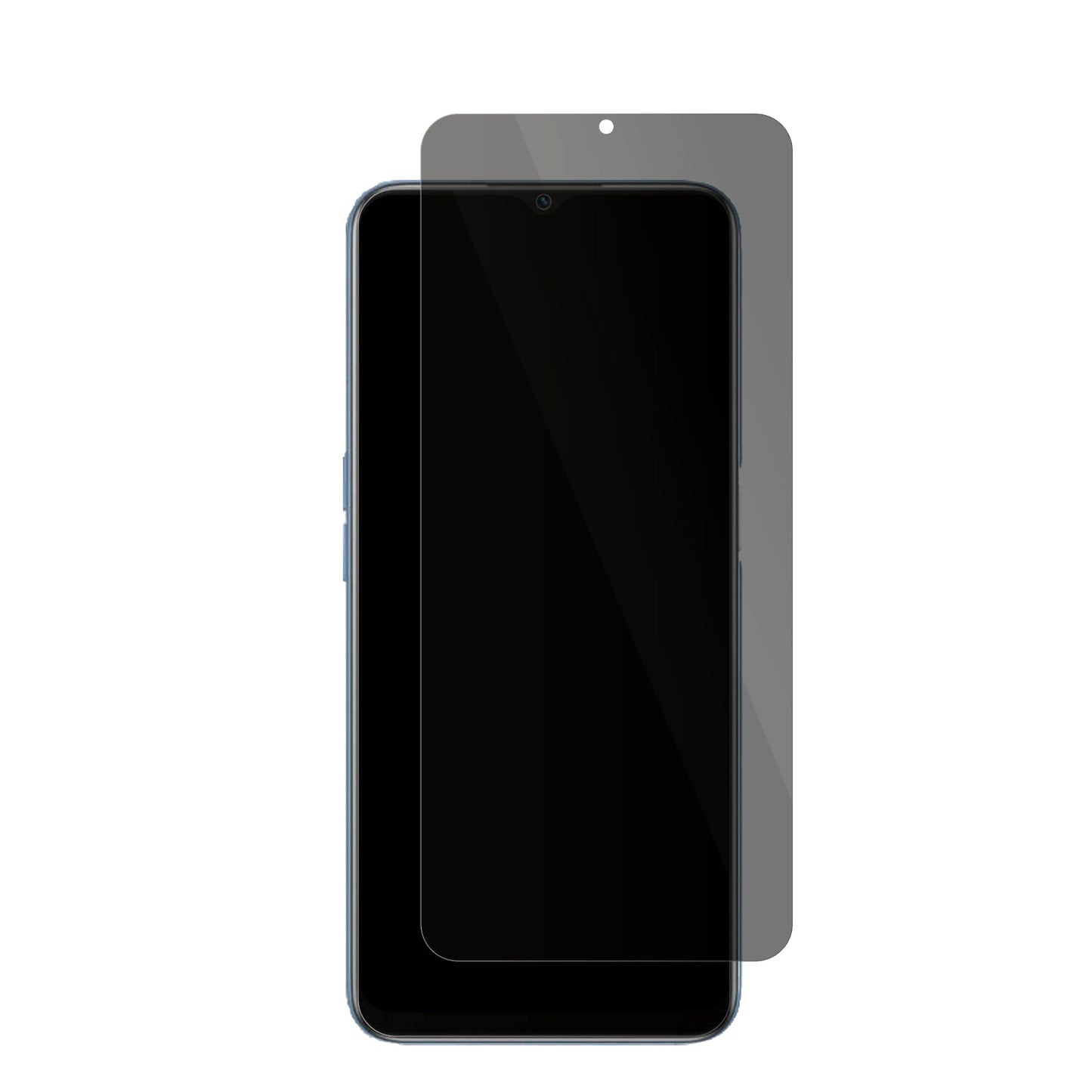 OppoA16 mit aufgebrachter dipos Flex Schutzfolie, die seitliche Einblicke blockiert
