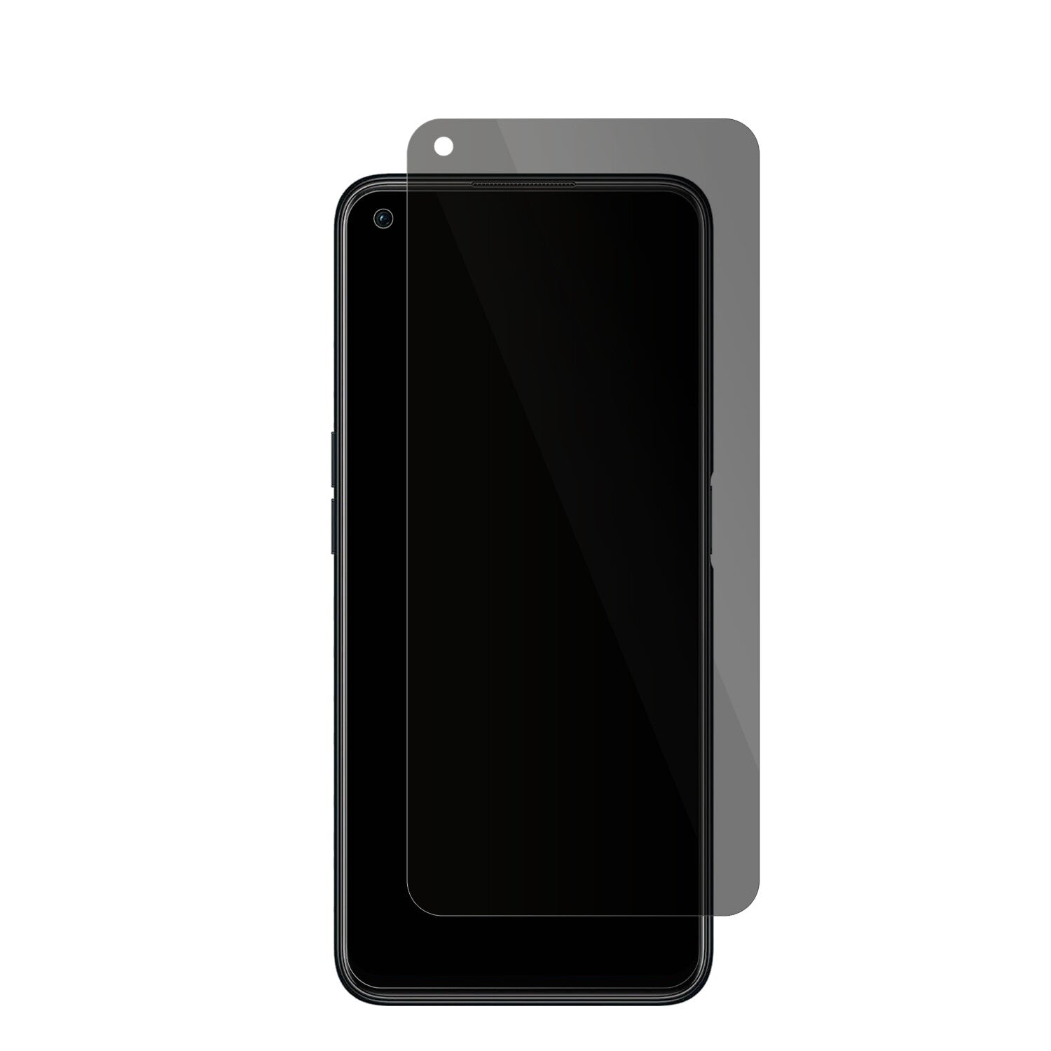 OppoA76 mit aufgebrachter dipos Flex Schutzfolie, die seitliche Einblicke blockiert