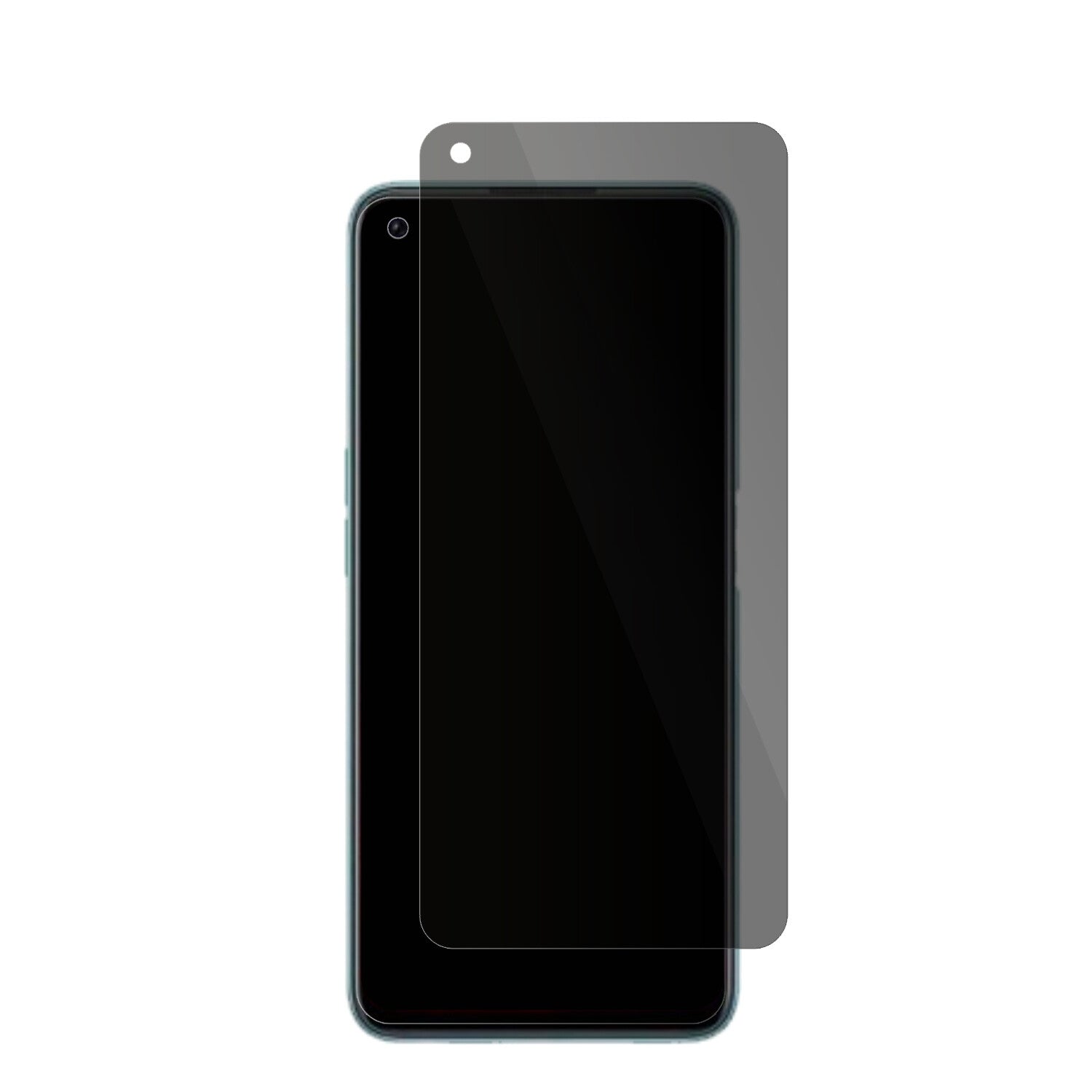 OPPOA96 Global mit aufgebrachter dipos Flex Schutzfolie, die seitliche Einblicke blockiert