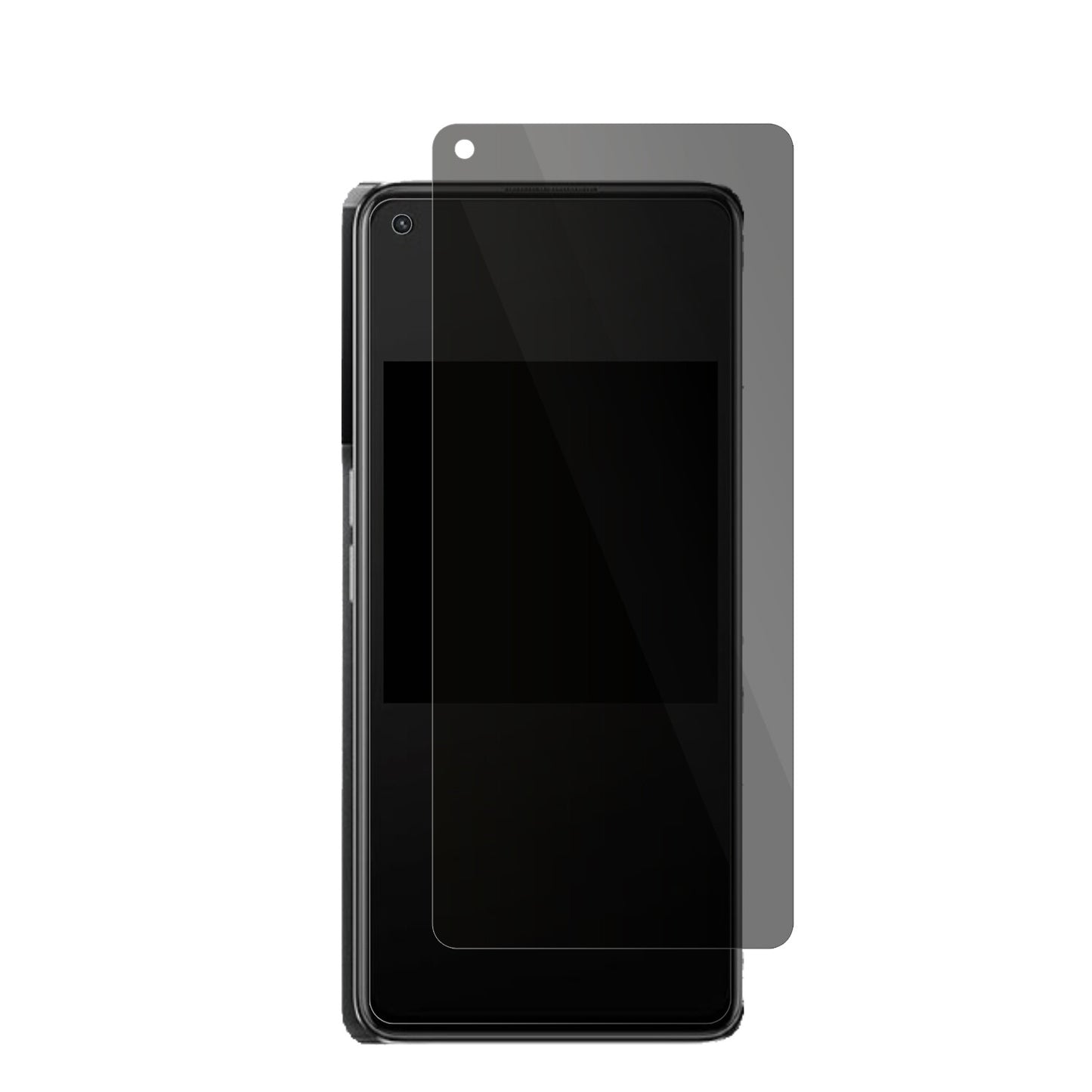 OppoK10 Pro mit aufgebrachter dipos Flex Schutzfolie, die seitliche Einblicke blockiert