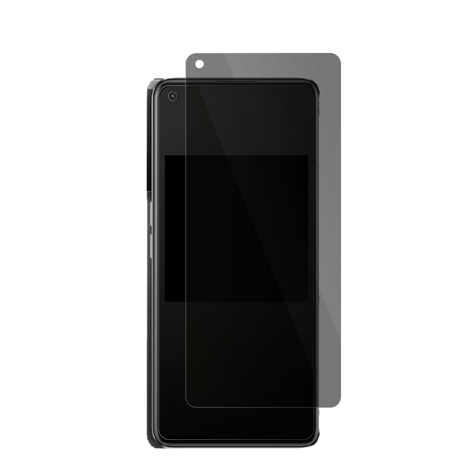 OppoK10 Pro mit aufgebrachter dipos Flex Schutzfolie, die seitliche Einblicke blockiert