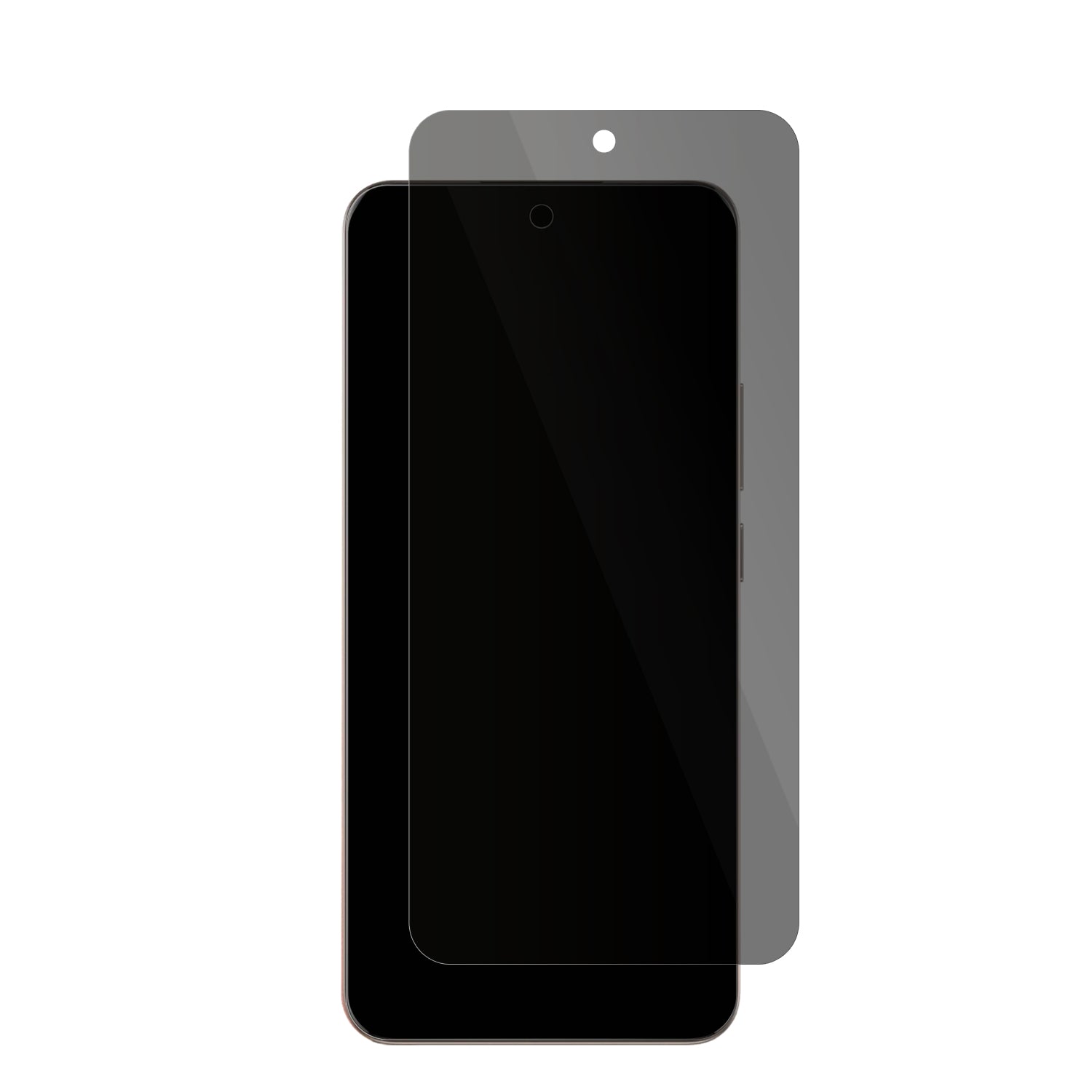 OppoReno 12 5G mit aufgebrachter dipos Flex Schutzfolie, die seitliche Einblicke blockiert