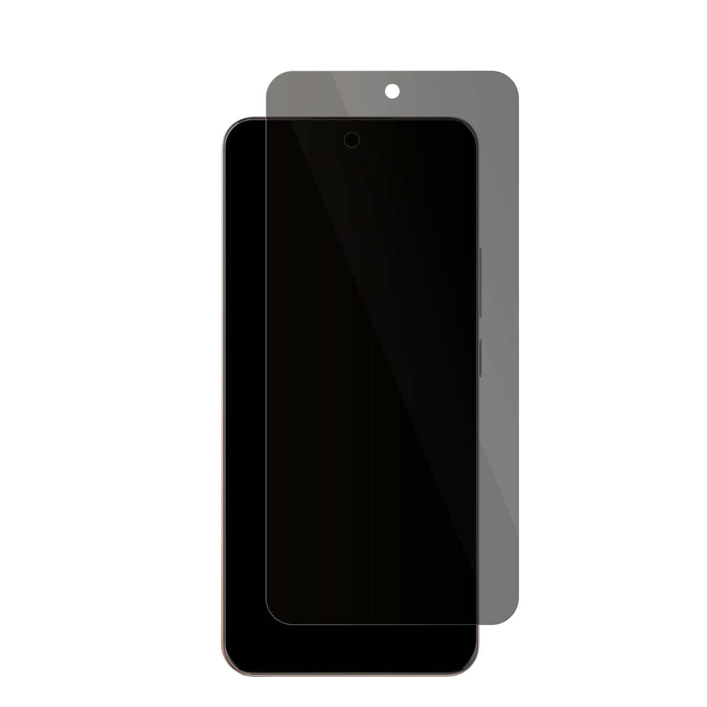 OppoReno 12 Pro mit aufgebrachter dipos Flex Schutzfolie, die seitliche Einblicke blockiert
