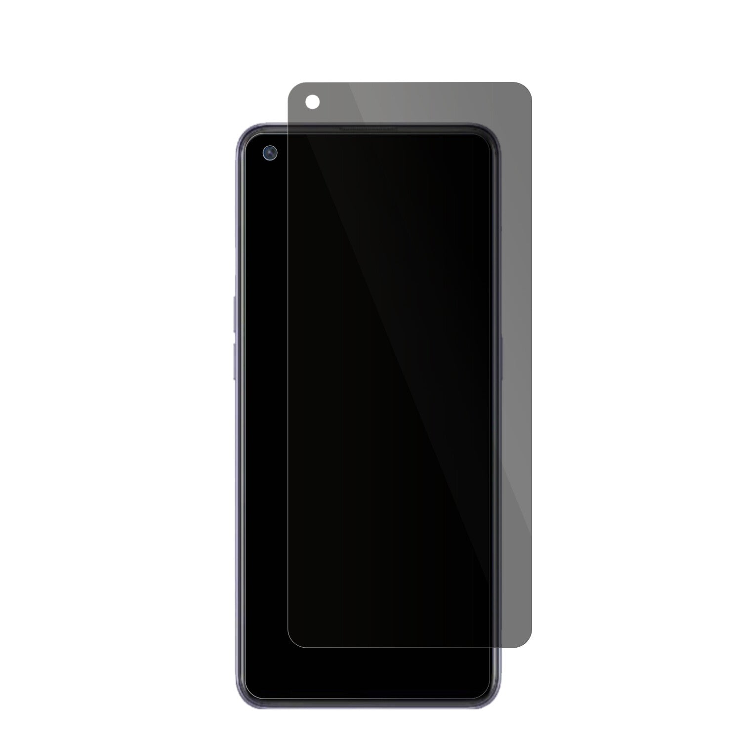 OppoReno 6 Lite mit aufgebrachter dipos Flex Schutzfolie, die seitliche Einblicke blockiert