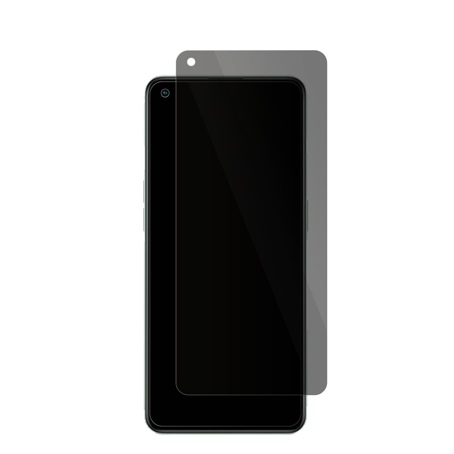 OppoReno 8 Lite mit aufgebrachter dipos Flex Schutzfolie, die seitliche Einblicke blockiert