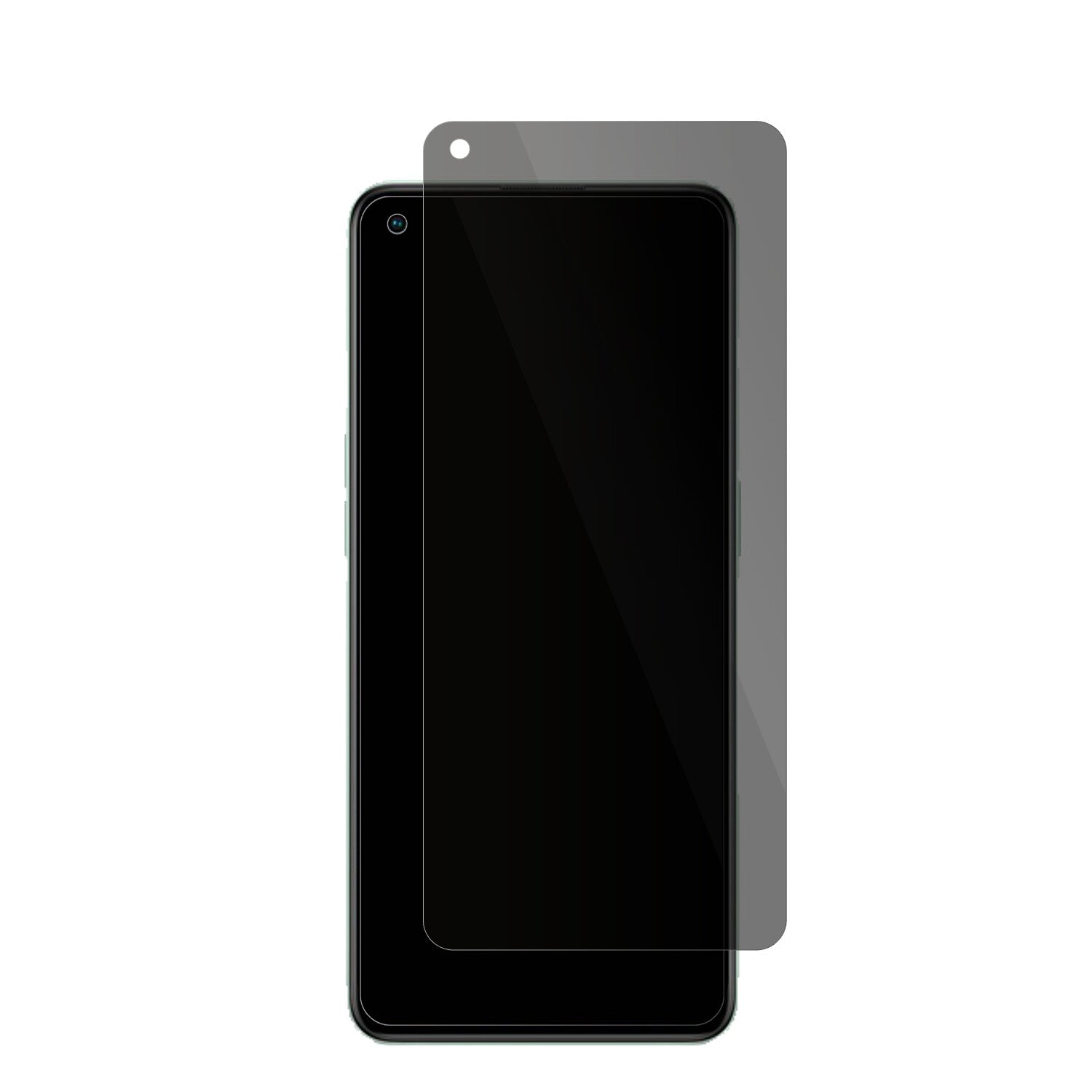 OppoReno 8 Lite mit aufgebrachter dipos Flex Schutzfolie, die seitliche Einblicke blockiert