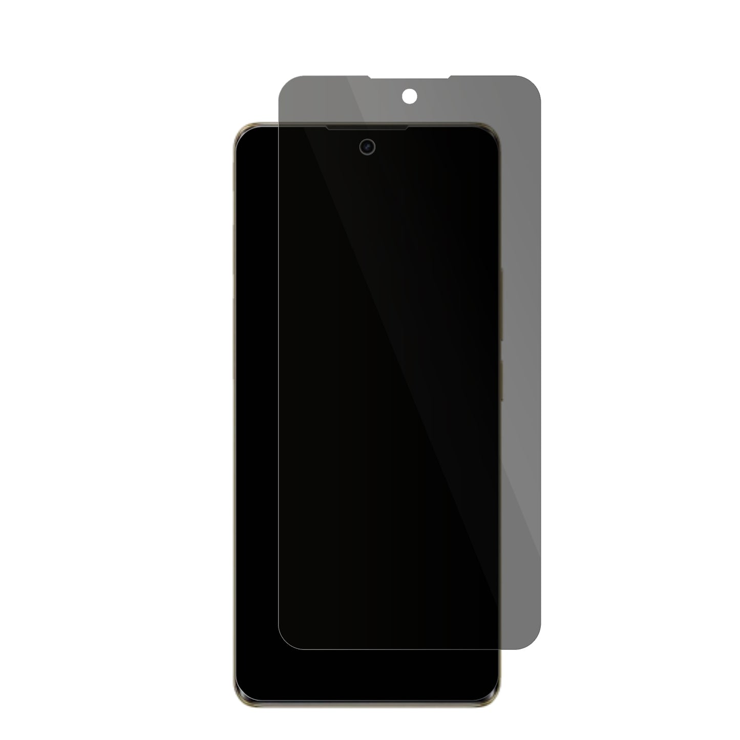 Realme12 Pro Plus mit aufgebrachter dipos Flex Schutzfolie, die seitliche Einblicke blockiert