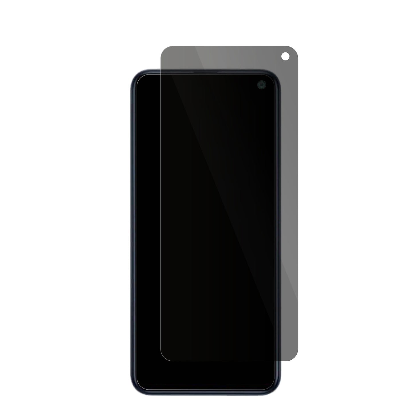 SamsungGalaxy F52 mit aufgebrachter dipos Flex Schutzfolie, die seitliche Einblicke blockiert