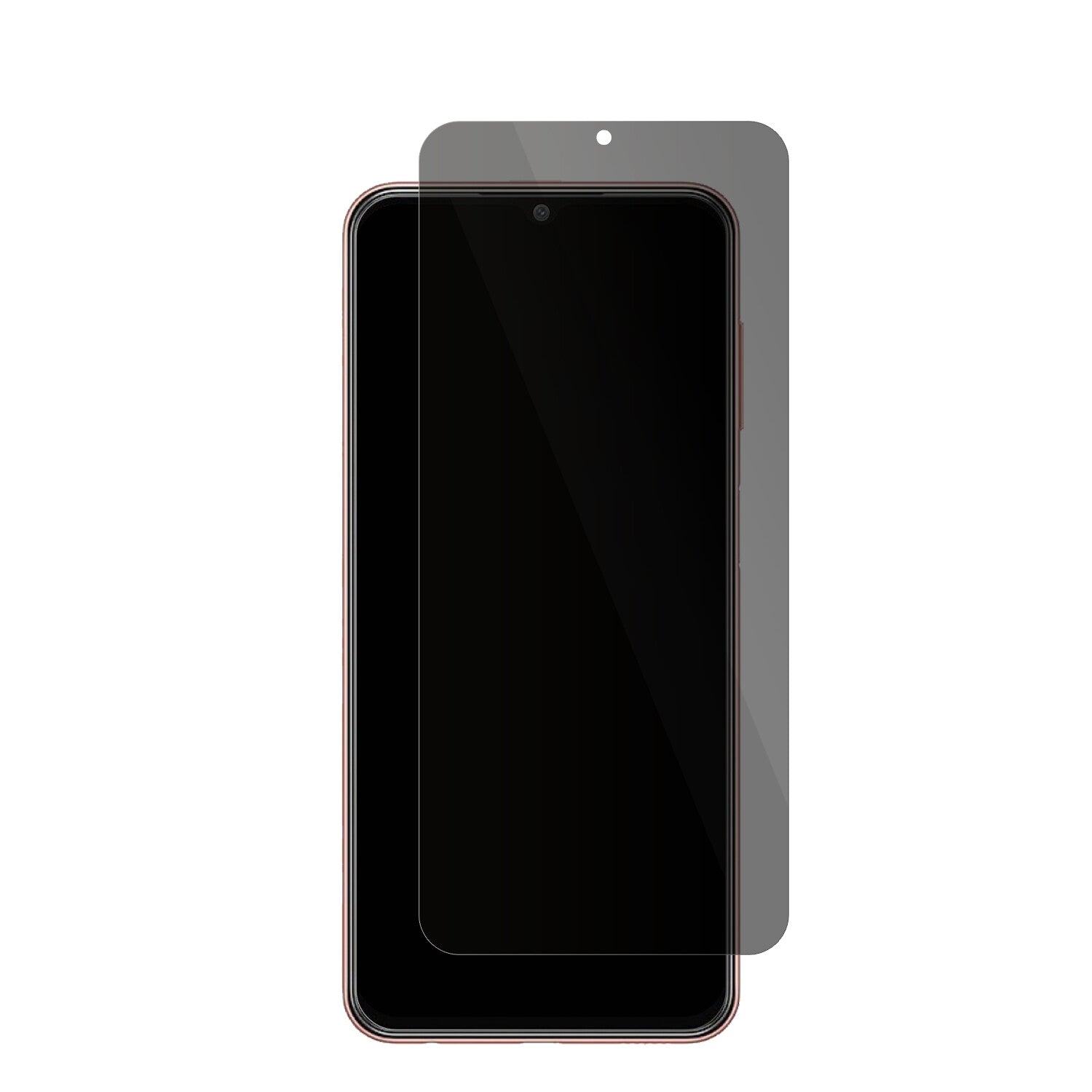 SamsungGalaxy M13 4G mit aufgebrachter dipos Flex Schutzfolie, die seitliche Einblicke blockiert