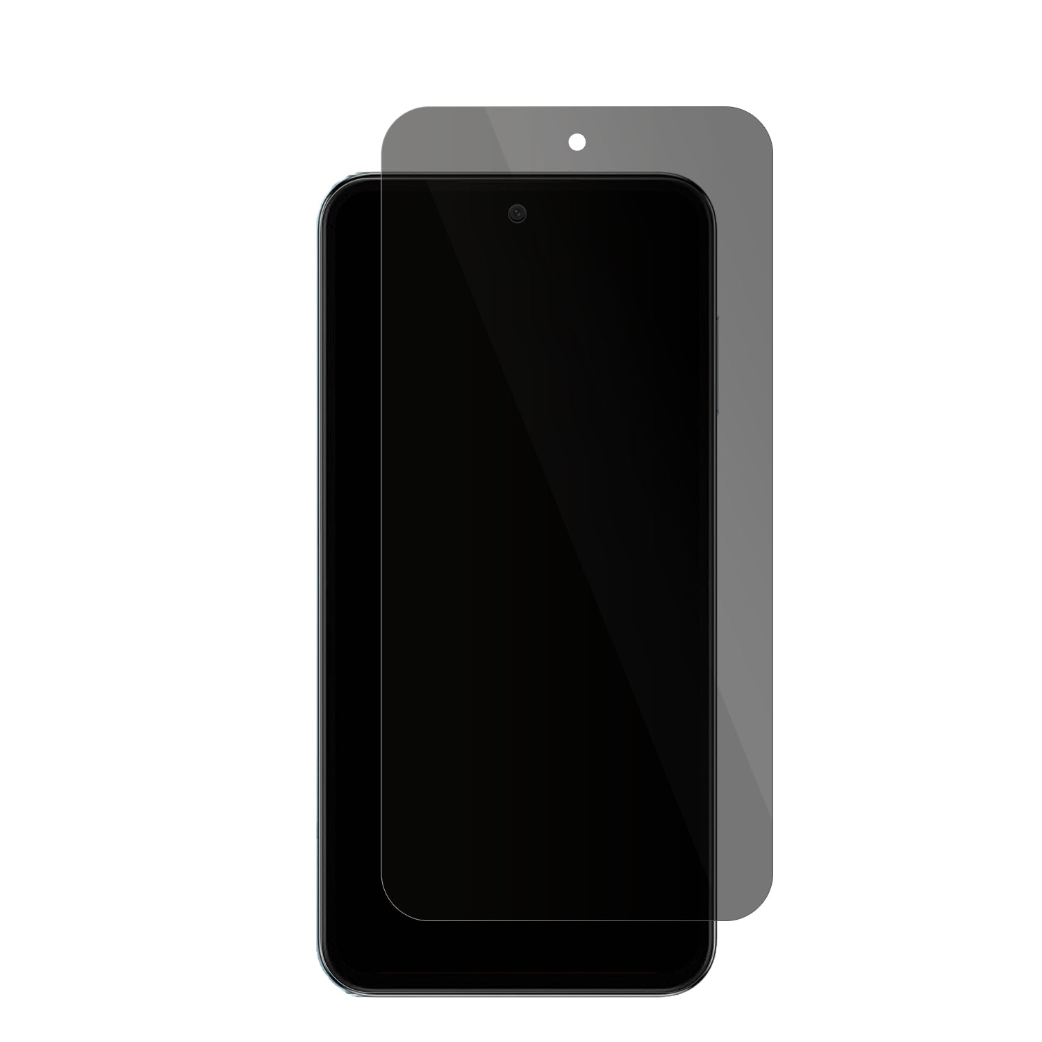 SamsungGalaxy M35 5G mit aufgebrachter dipos Flex Schutzfolie, die seitliche Einblicke blockiert