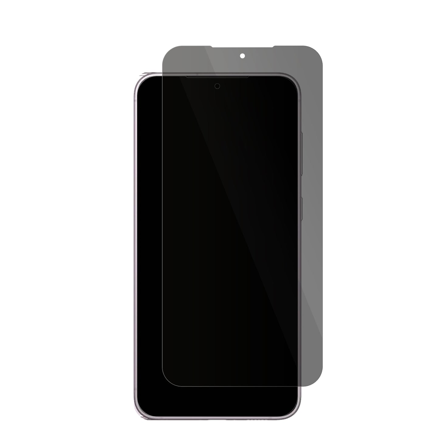 SamsungGalaxy S23 Plus mit aufgebrachter dipos Flex Schutzfolie, die seitliche Einblicke blockiert