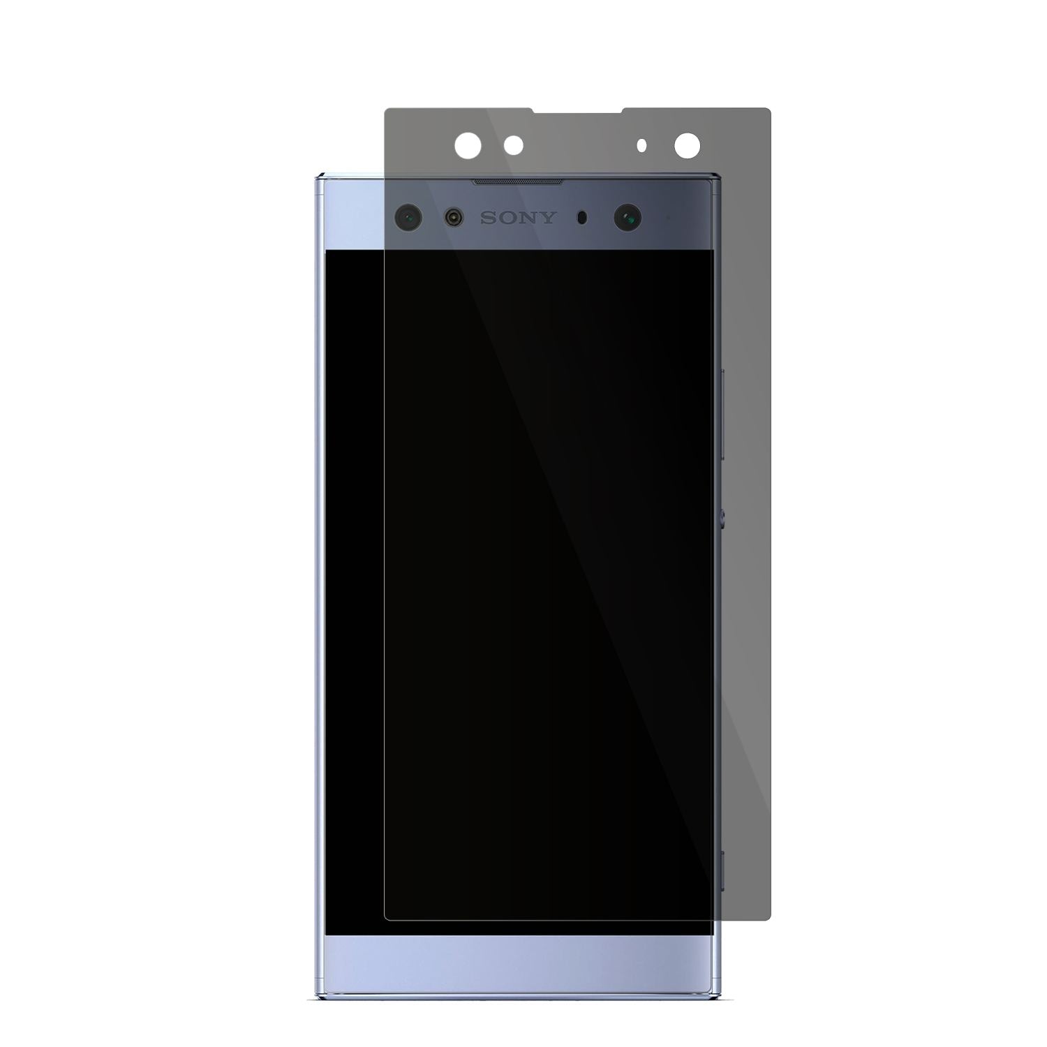 SonyXperia XA2 Ultra mit aufgebrachter dipos Flex Schutzfolie, die seitliche Einblicke blockiert