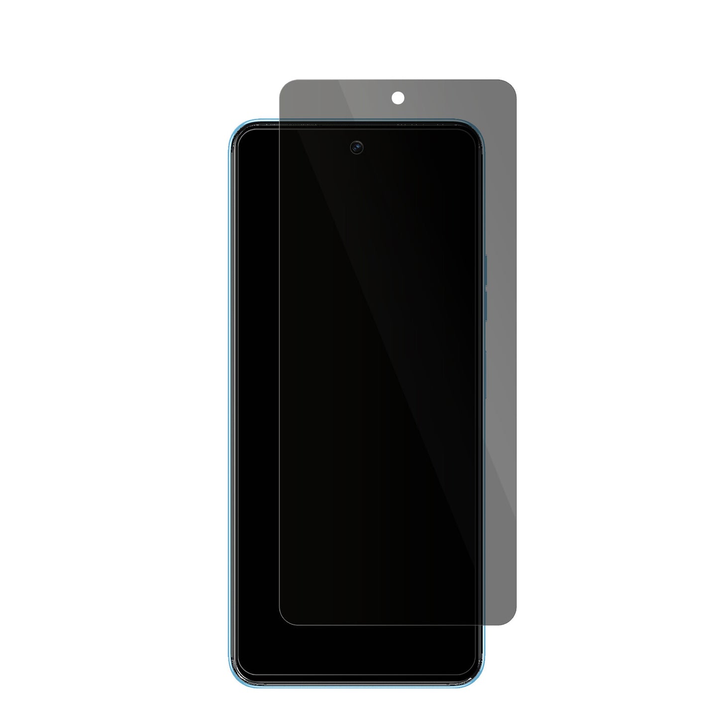 TecnoCamon 19 Neo mit aufgebrachter dipos Flex Schutzfolie, die seitliche Einblicke blockiert