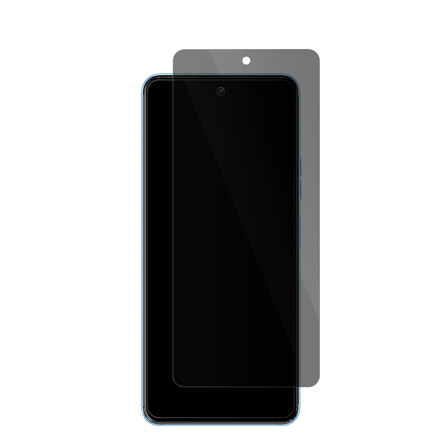 TecnoCamon 19 Neo mit aufgebrachter dipos Flex Schutzfolie, die seitliche Einblicke blockiert