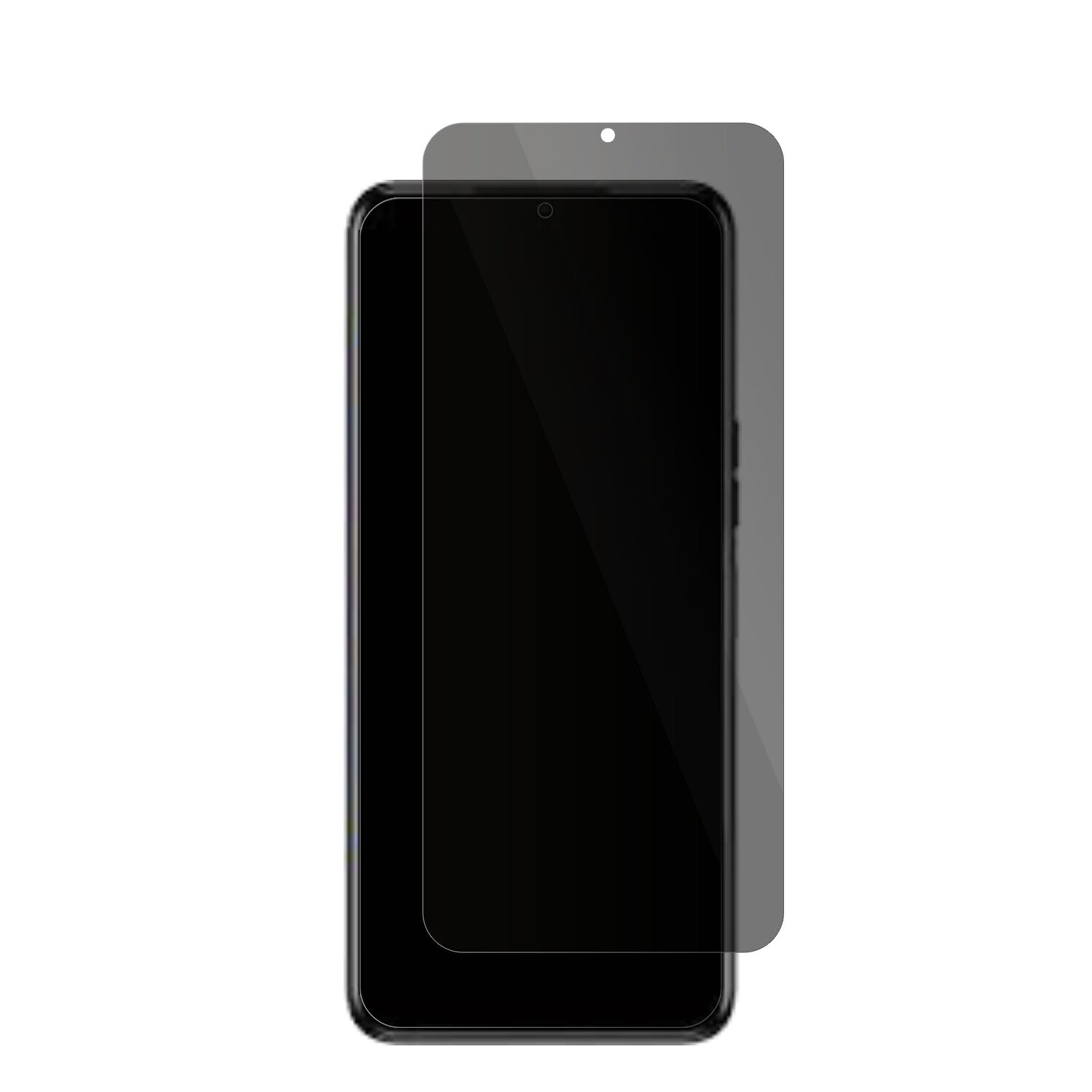 TecnoSpark 9T mit aufgebrachter dipos Flex Schutzfolie, die seitliche Einblicke blockiert