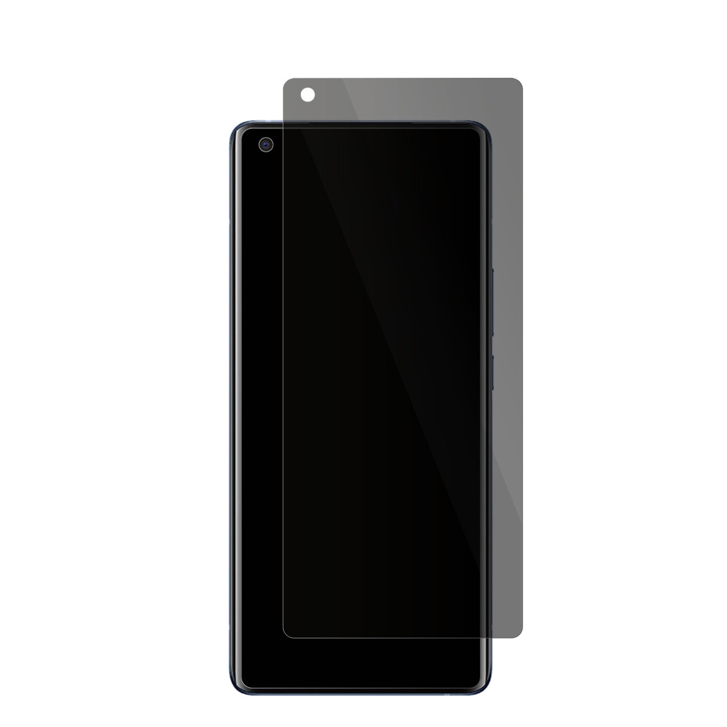 VivoX50 Pro Plus mit aufgebrachter dipos Flex Schutzfolie, die seitliche Einblicke blockiert