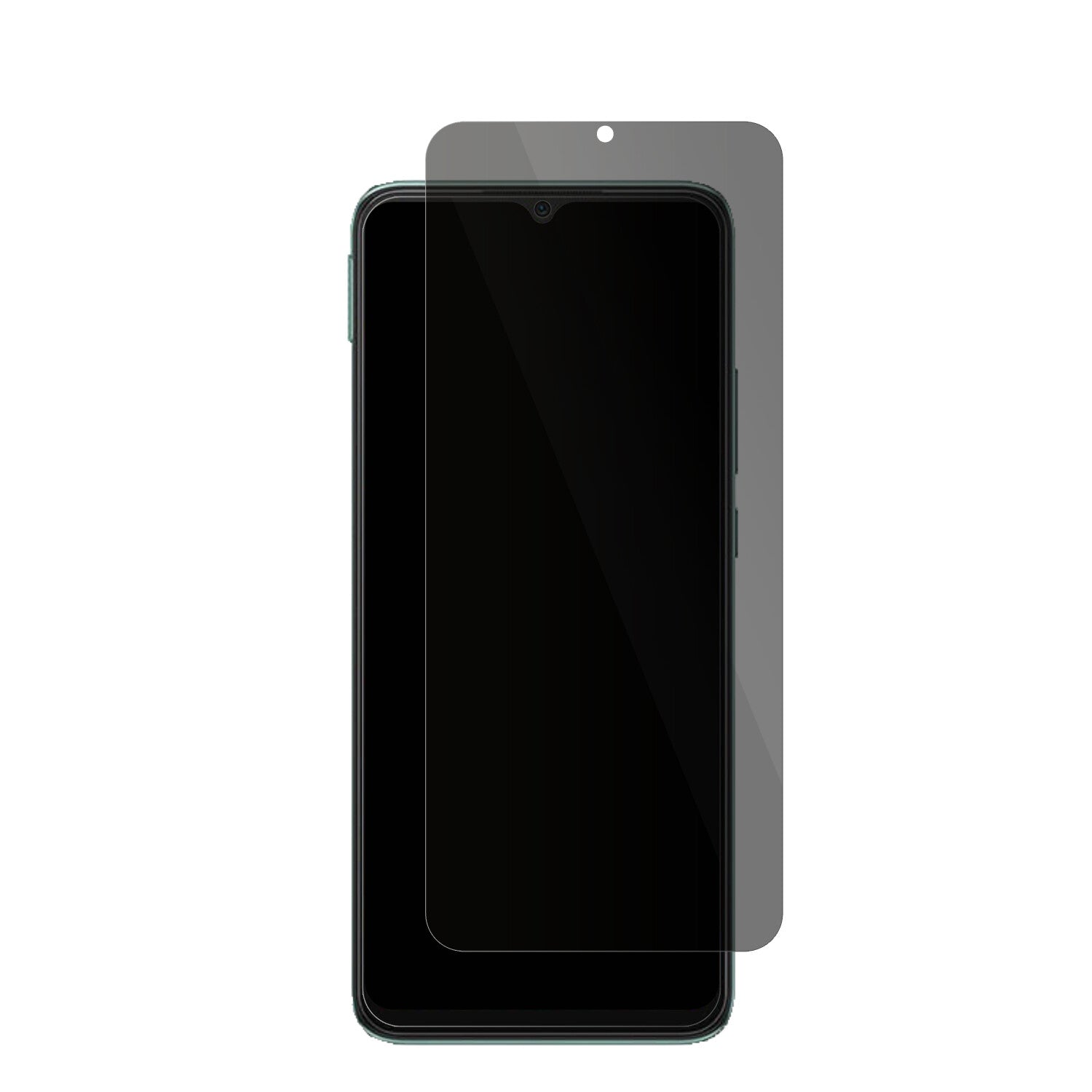 XiaomiPoco C40 mit aufgebrachter dipos Flex Schutzfolie, die seitliche Einblicke blockiert