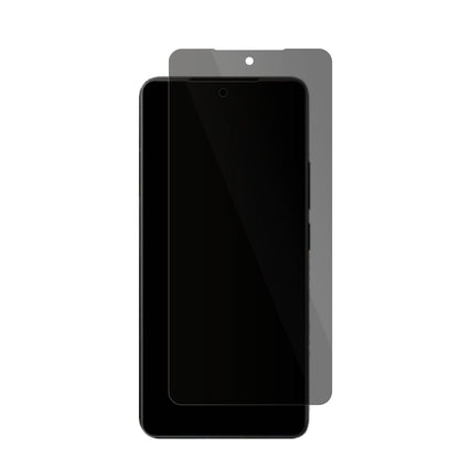 XiaomiPoco F7 5G mit aufgebrachter dipos Flex Schutzfolie, die seitliche Einblicke blockiert