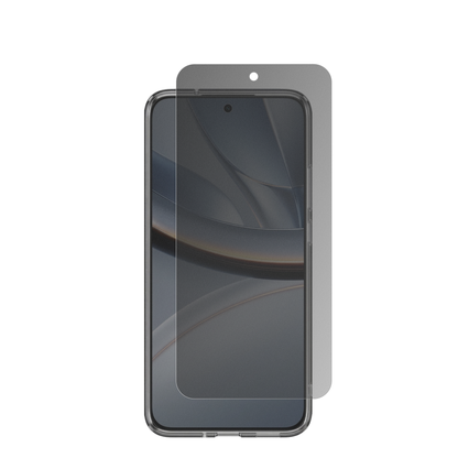 XiaomiPoco F7 5G Case Friendly mit aufgebrachter dipos Flex Schutzfolie, die seitliche Einblicke blockiert
