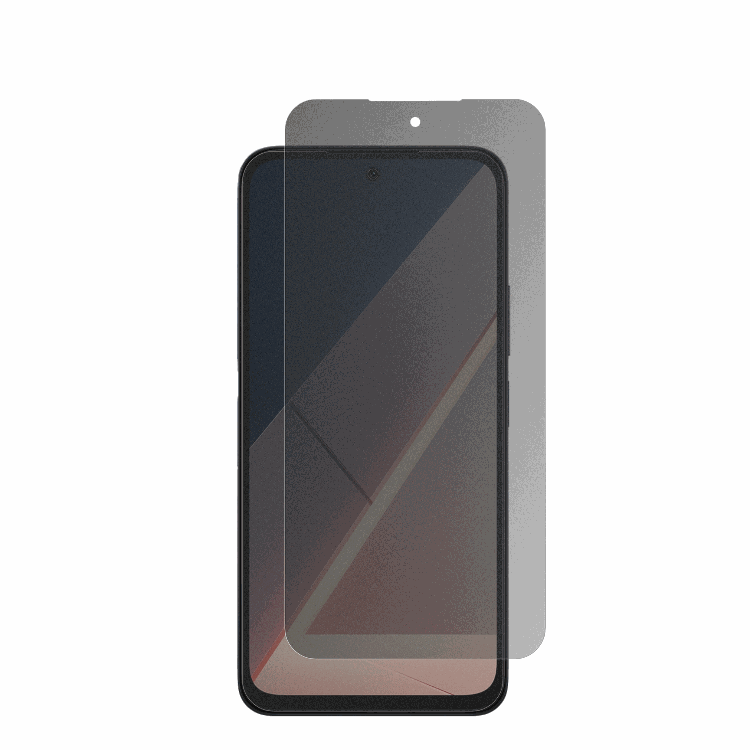 XiaomiPoco M8s mit aufgebrachter dipos Flex Schutzfolie, die seitliche Einblicke blockiert