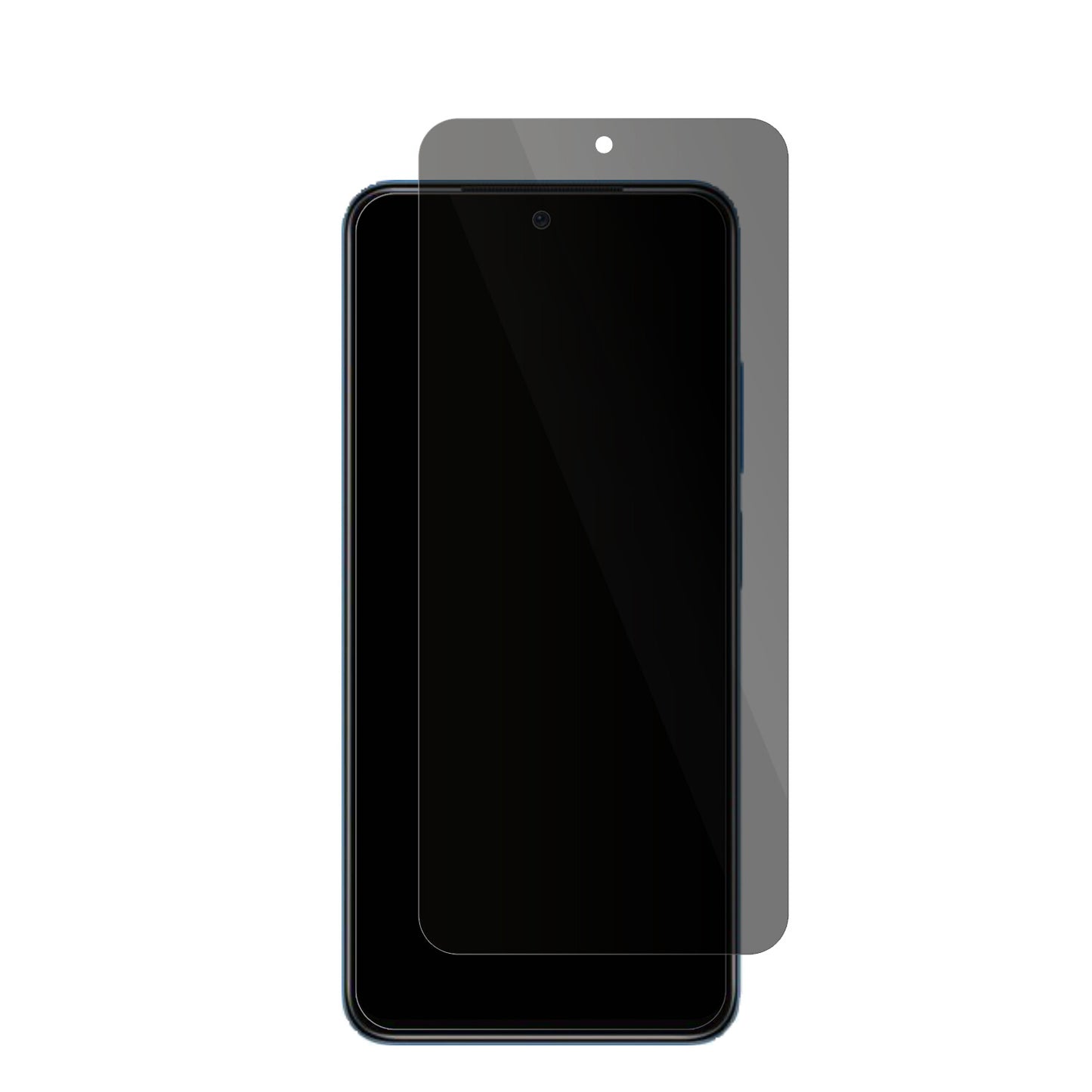 XiaomiRedmi Note 11 4G mit aufgebrachter dipos Flex Schutzfolie, die seitliche Einblicke blockiert
