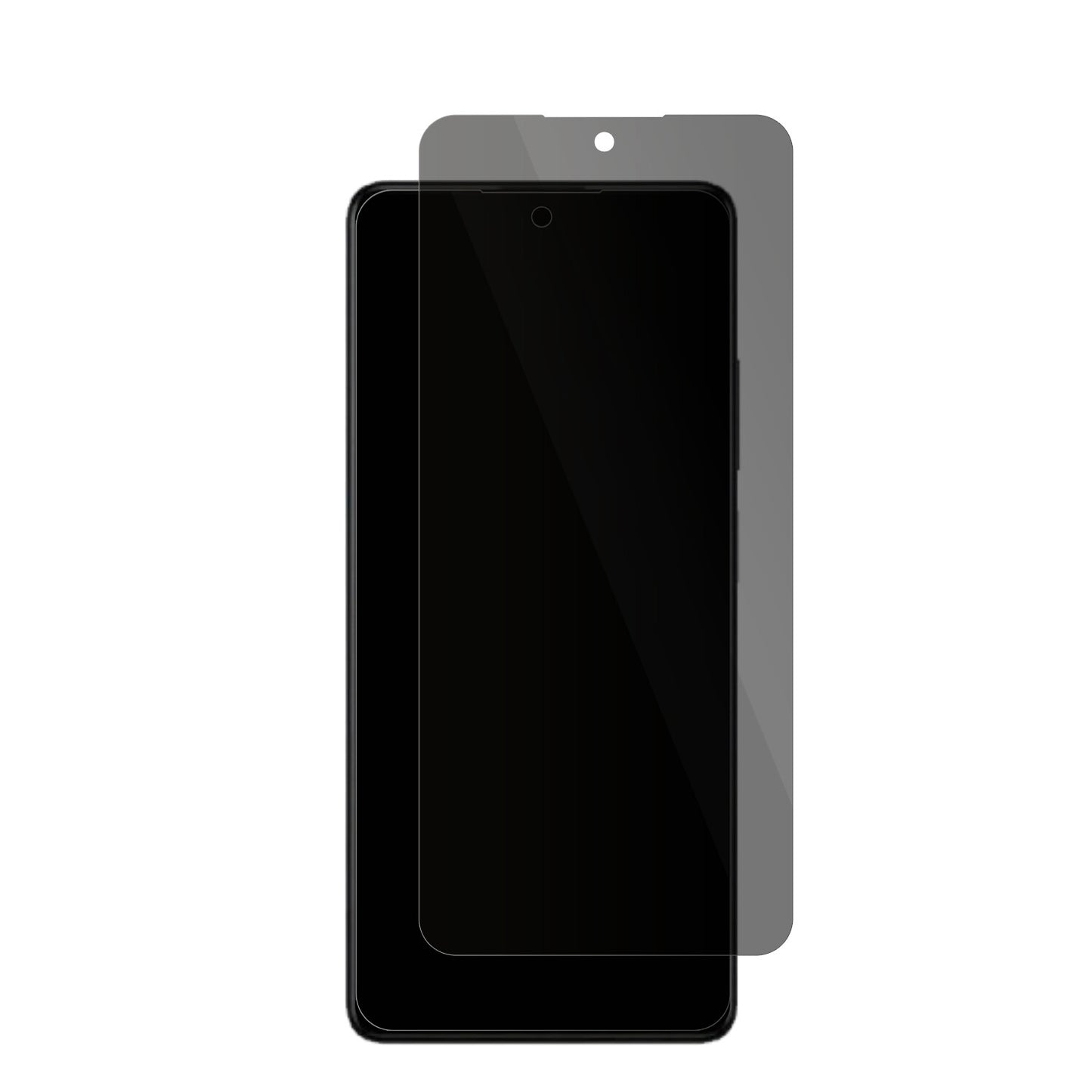 XiaomiRedmi Note 12 5G mit aufgebrachter dipos Flex Schutzfolie, die seitliche Einblicke blockiert