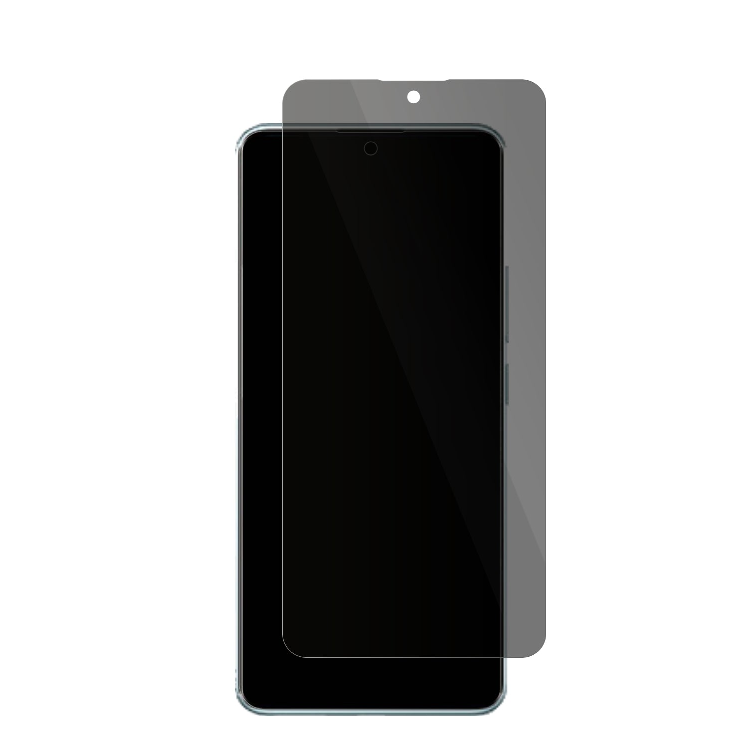 XiaomiRedmi Note 14 Pro 5G mit aufgebrachter dipos Flex Schutzfolie, die seitliche Einblicke blockiert