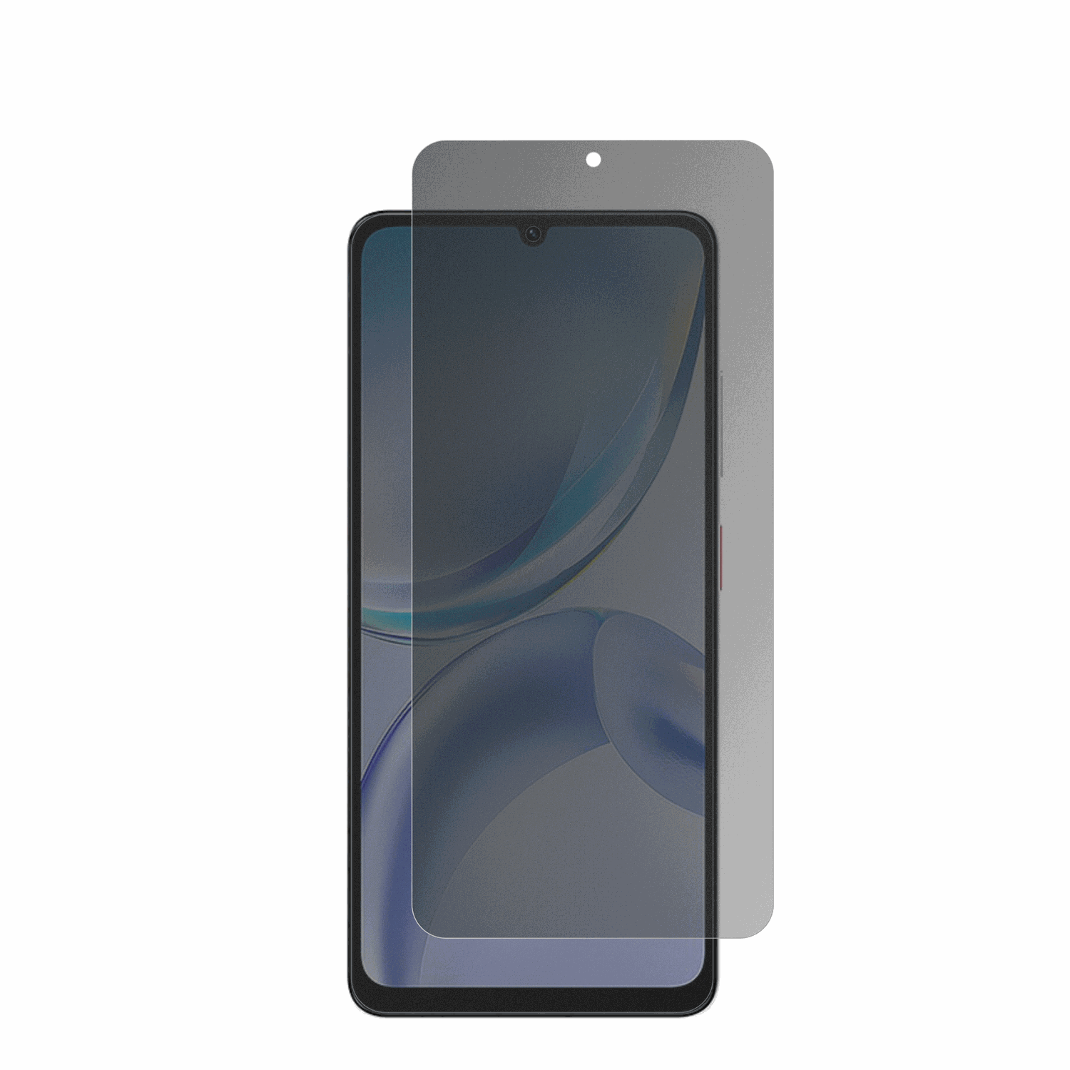 ZTEBlade A36 mit aufgebrachter dipos Flex Schutzfolie, die seitliche Einblicke blockiert