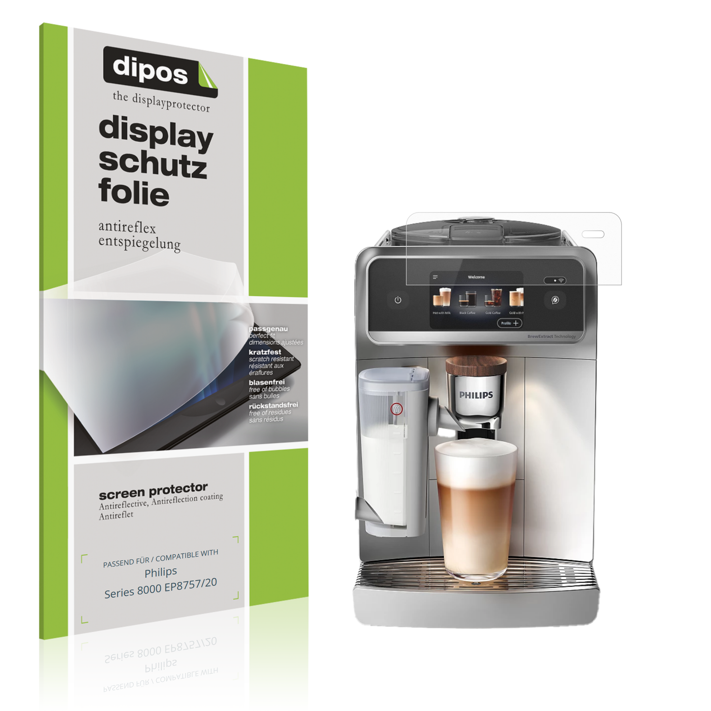 2x Schutzfolie matt für Philips Series 8000 EP8757/20 Display-Schutzfolie