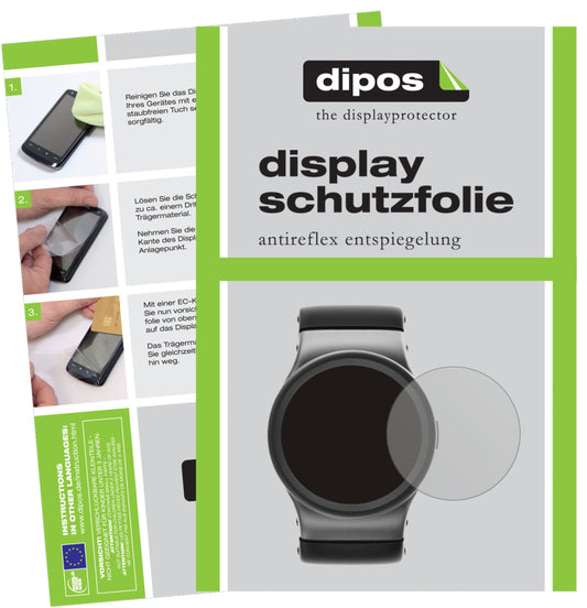 2x Schutzfolie matt für 33 mm Durchmesser Uhr Display-Schutzfolie